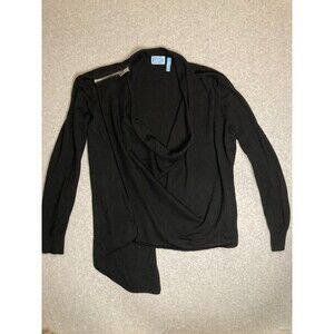 Survival W Sz M Sweater Black Full Zip Cowl Neck Performance Emo Chic Workwear